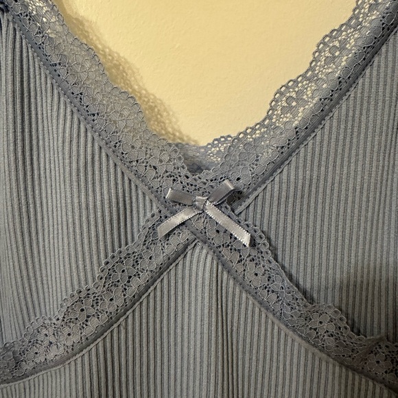 Y2K Inspired Coquette Baby Blue Lace Fitted Dress - Picture 2 of 4